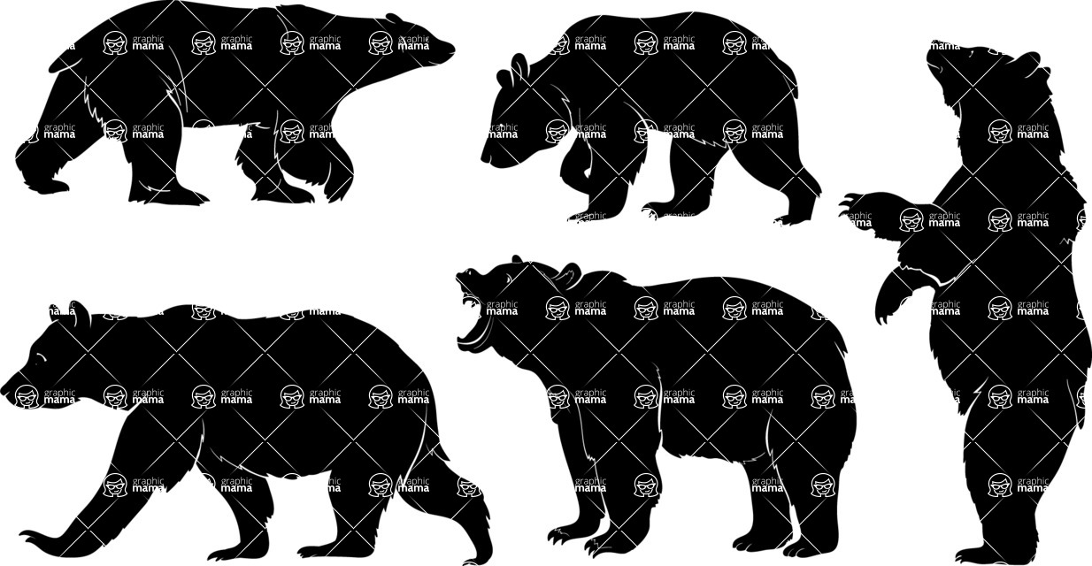 Vector silhouettes - Vector Bear Silhouettes Set